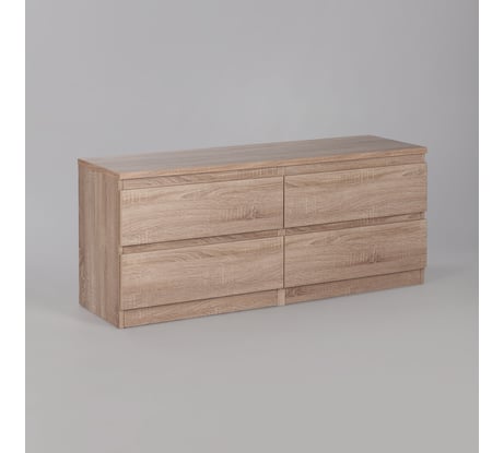 Тумба для ТВ Гуд ЛАКК КАСТОР 4 ящика, 129x39x54 см, бежевая, дуб сонома 2.03.03.100.3