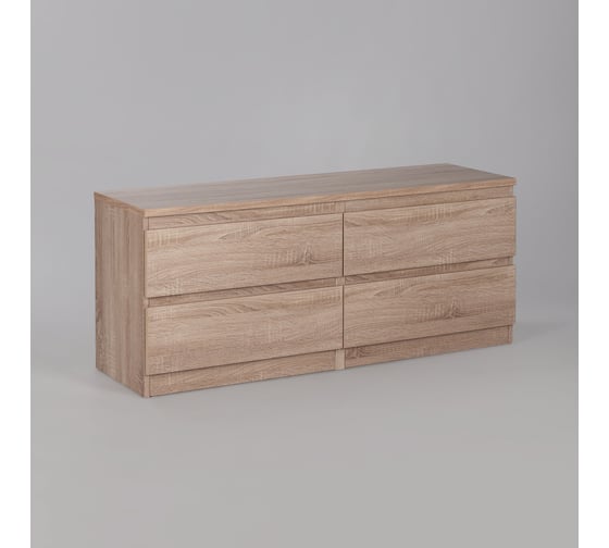 Тумба для ТВ Гуд ЛАКК КАСТОР 4 ящика, 129x39x54 см, бежевая, дуб сонома 2.03.03.100.3
