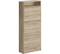 Тумба для обуви Шведский Стандарт ОРИОН 60x25x142 см, бежевая, дуб сонома 2.01.10.160.3