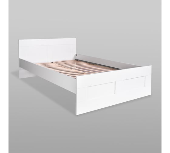Кровать Шведский Стандарт СИРИУС двуспальная, 205x146x82 см, белая 2.02.04.190.1