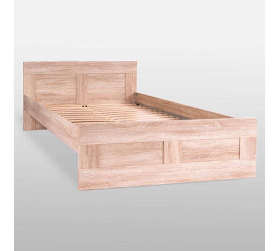 Кровать Шведский Стандарт СИРИУС двуспальная, 205x146x82 см, бежевая, дуб сонома 2.02.04.190.3 1