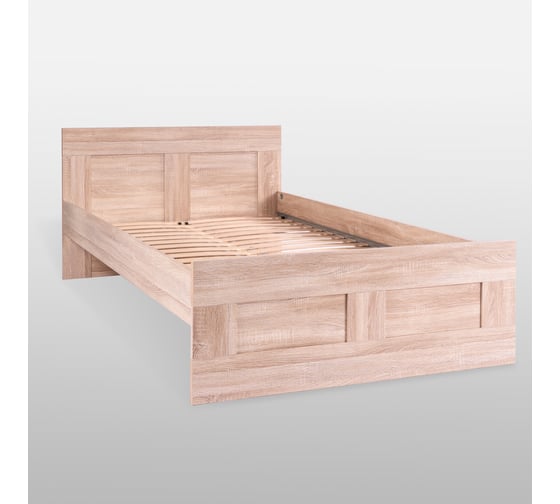 Кровать Шведский Стандарт СИРИУС двуспальная, 205x126x82 см, бежевая, дуб сонома 2.02.04.180.3