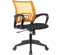 Кресло оператора Helmi hl-m95 695 airy, спинка сетка оранжевая/сиденье ткань tw черная, механизм качания 348704
