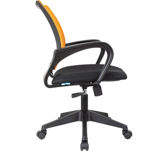 Кресло оператора Helmi hl-m95 695 airy, спинка сетка оранжевая/сиденье ткань tw черная, механизм качания 348704