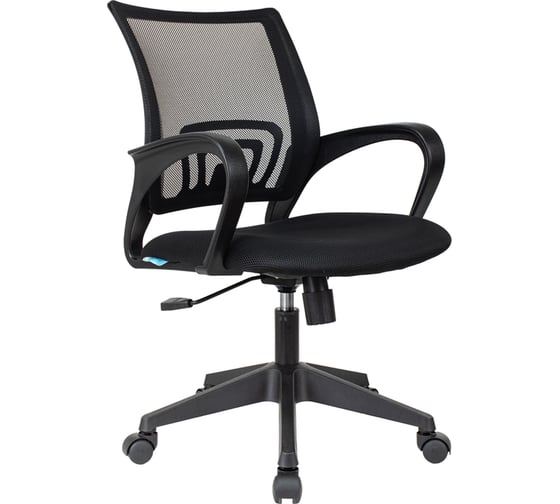 Кресло оператора Helmi hl-m95 695 airy, спинка сетка черная/сиденье ткань tw черная, механизм качания 348707 1