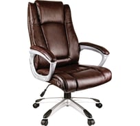 Кресло руководителя Helmi hl-e09 capital, экокожа коричневая 274837