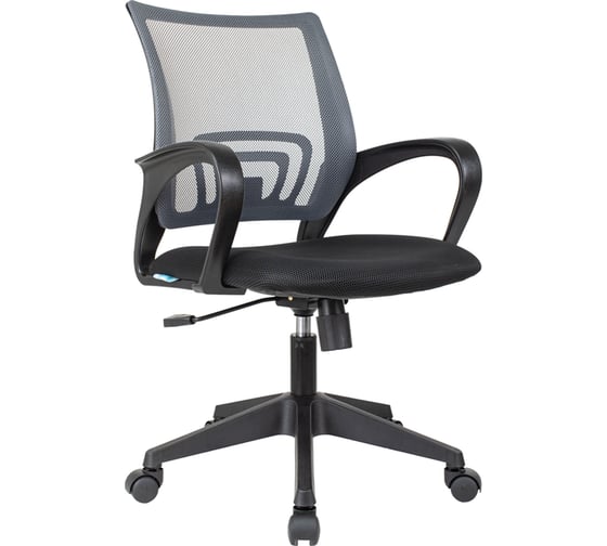 Кресло оператора Helmi hl-m95 695 airy, спинка сетка серая/сиденье ткань tw черная, механизм качания 348705