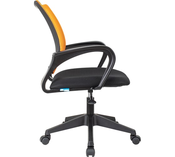 Кресло оператора Helmi hl-m95 r 695 airy, спинка сетка оранжевая/сиденье ткань tw черная, пиастра 348708
