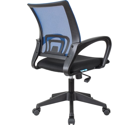 Кресло оператора Helmi hl-m95 695 airy, спинка сетка синяя/сиденье ткань tw черная, механизм качания 348706