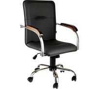 Кресло оператора Helmi hl-m23 самба g/samba g, ch, экокожа, черный, орех, механизм качания box1 344617