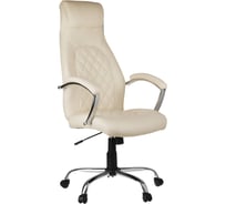 Кресло руководителя Helmi hl-e24 iсon, экокожа бежевая, хром 311365