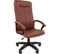 Кресло руководителя Helmi hl-e80 ornament ltp, экокожа коричневая, мягкий подлокотник, пиастра 344264