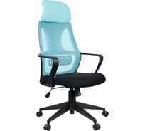 Кресло руководителя Helmi hl-e37 wind, ткань черная/бирюзовая 323023