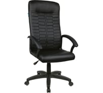 Кресло руководителя Helmi hl-e80 ornament ltp, экокожа черная, мягкий подлокотник, пиастра 344263