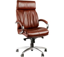 Кресло руководителя Helmi hl-es04 strength повышенной прочности, кожа бордовая, мультиблок, хром, до 250 кг 311367