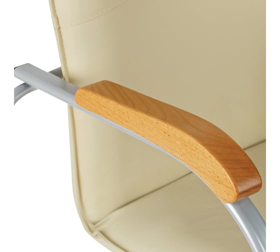 Стул Helmi hl-f03 самба, каркас металл алюминий, экокожа, бежевый, бук box1 344613