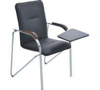 Стул Helmi hl-f05 самба ст со столиком, каркас металл хром, экокожа, черный, орех box1 344608