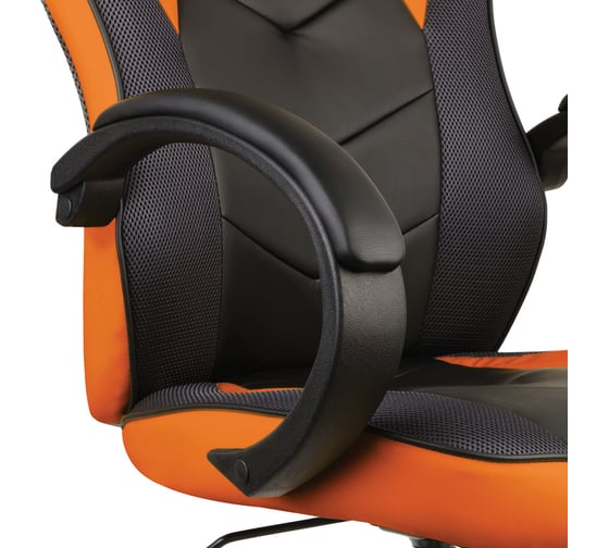 Игровое кресло Helmi hl-s07 boost, экокожа/ткань черная/оранжевая 319987