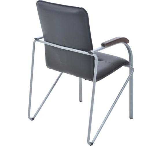 Стул Helmi hl-f03 самба, каркас металл алюминий, экокожа, черный, орех box2 344616