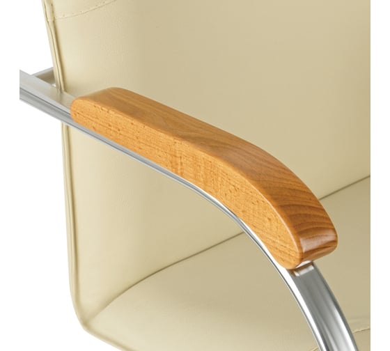 Стул Helmi hl-f03 самба, каркас металл хром, экокожа, бежевый, бук box1 344609