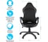 Игровое кресло Helmi hl-s02 virage, экокожа/ткань черная 274806 8