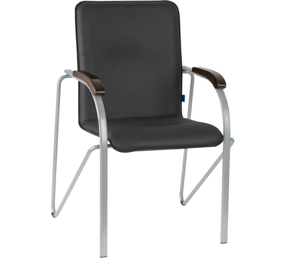 Стул Helmi hl-f03 самба, каркас металл алюминий, экокожа, черный, орех box1 344615