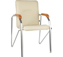 Стул Helmi hl-f03 самба, каркас металл хром, экокожа, бежевый, бук box2 344610