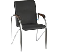 Стул Helmi hl-f03 самба, каркас металл хром, экокожа, черный, орех box1 344611