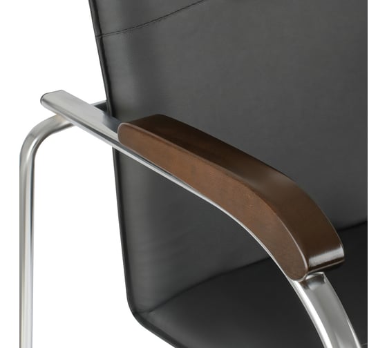Стул Helmi hl-f03 самба, каркас металл хром, экокожа, черный, орех box1 344611