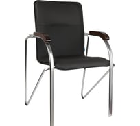 Стул Helmi hl-f03 самба, каркас металл хром, экокожа, черный, орех box2 344612
