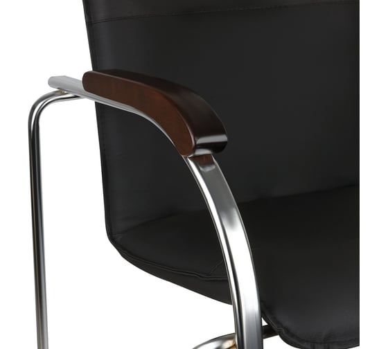 Стул Helmi hl-f03 самба, каркас металл хром, экокожа, черный, орех box2 344612