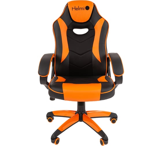 Игровое кресло Helmi hl-s16 pilot, экокожа, черная/оранжевая, механизм качания 322025