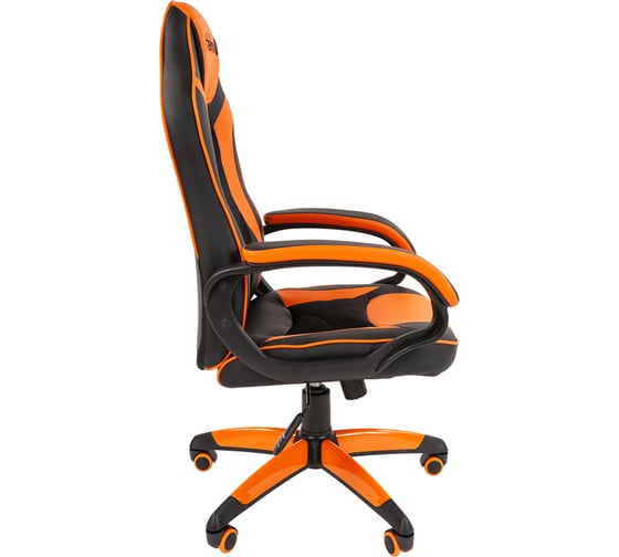 Игровое кресло Helmi hl-s16 pilot, экокожа, черная/оранжевая, механизм качания 322025
