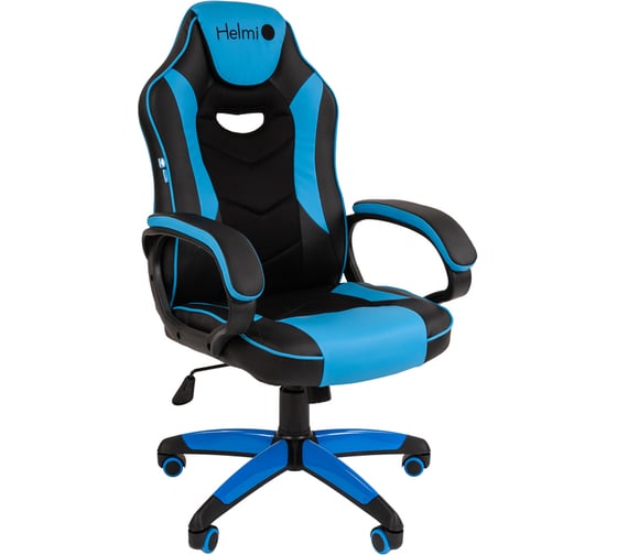 Игровое кресло Helmi hl-s16 pilot, экокожа, черная/синяя, механизм качания 322024