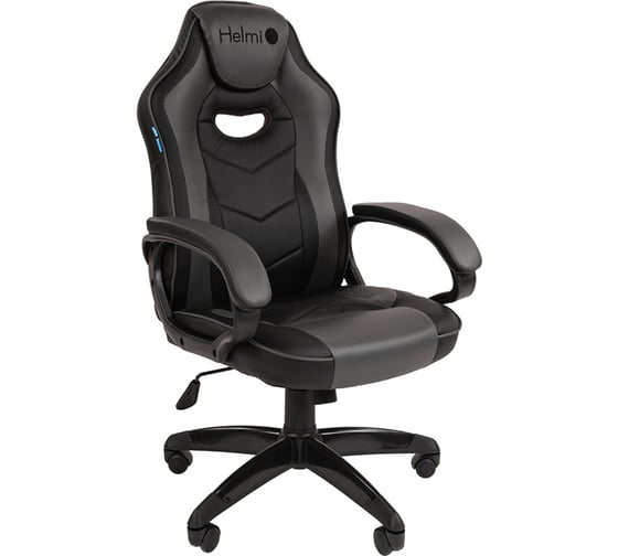 Игровое кресло Helmi hl-s15 skyline, экокожа, черная/серая, механизм качания 322027