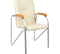 Стул Helmi hl-f03 самба, каркас металл алюминий, экокожа, бежевый, бук box2 344614