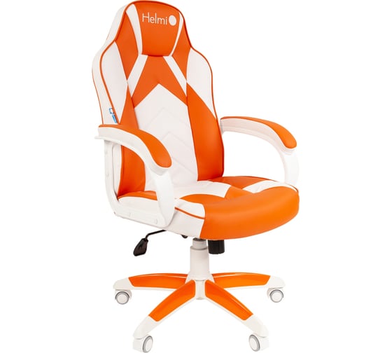 Игровое кресло Helmi hl-s17 arrow, экокожа, белая/оранжевая, механизм качания 322029 1