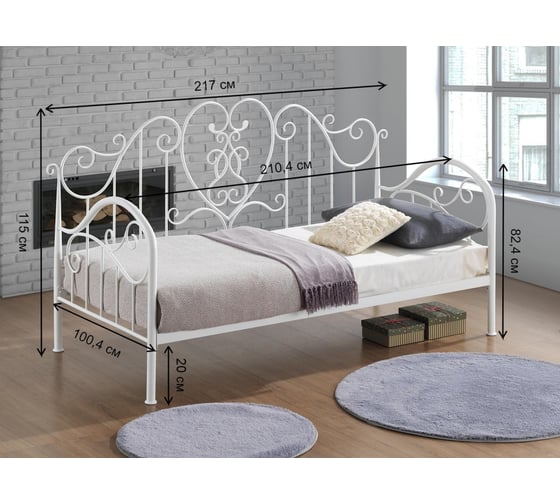 Кровать Woodville Dalia 90х200 см ivory 11656