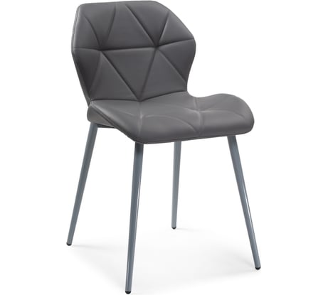 Стул Woodville Вальд экокожа серый, серый глянец 464192
