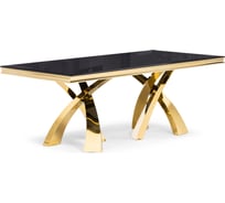 Стеклянный стол Woodville Komin 2 черный, золото 15308