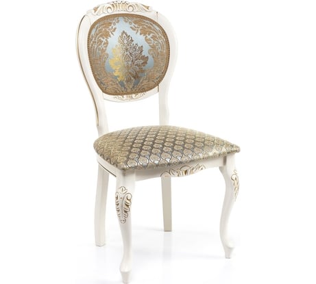 Деревянный стул Woodville Adriano 2 молочный, патина 438321