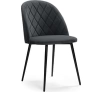 Стул Woodville Зест микровелюр серый, черный глянец 464196