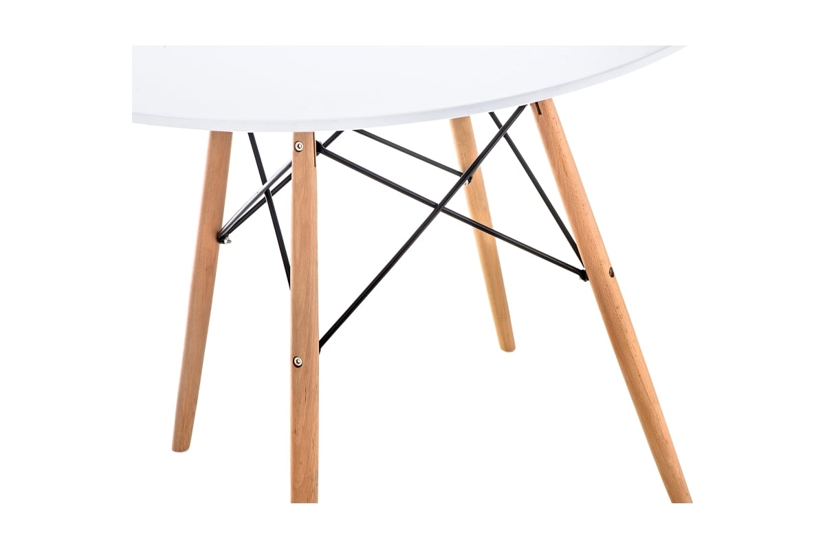 Стол кухонный Woodville Table t-06, d: 90 см, белый/бук