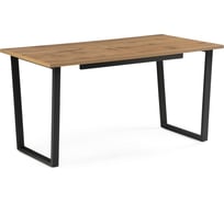 Деревянный стол Woodville Лота Лофт 140 25 мм дуб вотан, матовый черный 513033