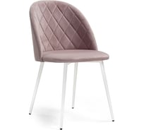 Стул Woodville Зест микровелюр розовый, белый глянец 464197