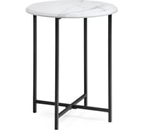 Журнальный стол Woodville Грейс мрамор белый, черный 516567
