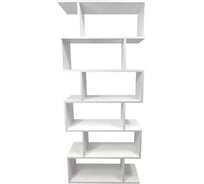 Модульный стеллаж URM змейка, 6 секций, белый, 73x25x172 см S00420