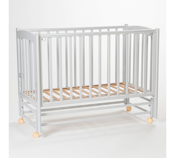 Детская кровать Mr Sandman Pocket Base 120x60 см, с маятником, из массива бука, от 0 до 5 лет, серый MRSPTB-06