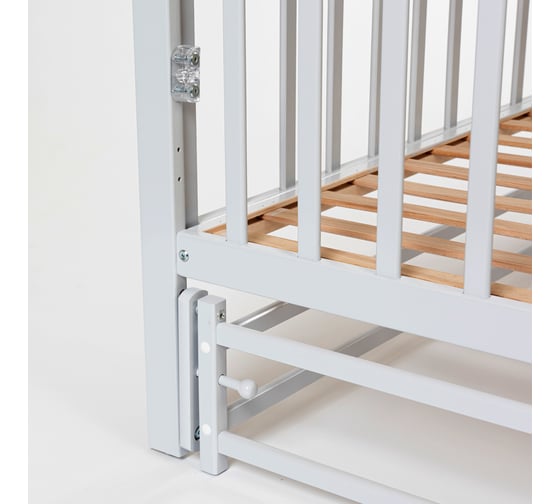 Детская кровать Mr Sandman Pocket Base 120x60 см, с маятником, из массива бука, от 0 до 5 лет, серый MRSPTB-06