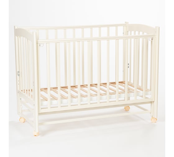 Детская кровать Mr Sandman Pocket Base 120x60 см, с маятником, из массива бука, от 0 до 5 лет, ваниль MRSPTB-02